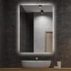 Tulup Specchio LED da Parete 60x40 cm con Luce Vetro Temperato al Bagno Salone Camera da Letto