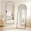 Vortisys Specchio a Figura Intera 160 x 50 cm, Specchio da Terra ad Arco con Supporto, Vetro Temperato, Cornice in Lega di Alluminio, Camera da Letto Soggiorno