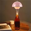 Starnearby Lampada Bottiglia Senza Fili Touch, Lampada da Tavolo Bottiglia LED Ricaricabile a Forma di Fungo, Lampada da Comodino Dimmerabile 3 Colori per Casa, Bar, Ristorante (Rosa)