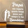 Generic Lampada led personalizzata, Luce notturna decorativa, Lampada notturna a led, base in legno e cavo usb. IDEA REGALO, MAMMA, Papà, NONNA,NONNI, (PAPA' SARO' SEMPRE LA TUA BAMBINA)