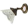 fd-bolletta arredamento e illuminazione Applique da parete,lampada ottone vintage, lluminazione interni, paralume ceramica bianco an41 Misure: Sporgenza 21cm,Ø vetro 13,5cm,Ø base 8cm