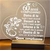 Generic Lampada led personalizzata, Luce notturna decorativa, Lampada notturna a led, base in legno e cavo usb. IDEA REGALO, MAMMA, Papà, NONNA,NONNI, (60 ANNI BUON COMPLEANNO)