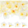 M METERXITY 30-Pack Fiori Artificiali Di Plumeria, Finti Petali Di Seta Teste Di Fiori Hawaiane Plumeria Per Fai Da Te Artigianato/Abbigliamento/Decorazione Party [Bianco, 3.9/10cm]