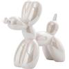 YOYUMI Cane Palloncino Scultura Ornamento Elettroplaccato, statua in ceramica lucida per soggiorno, camera da letto, vetrine e arredamento per ufficio, 22 * 18 * 8 cm, Bianco Perla