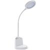 Velamp Swan2 Lampada da Tavolo LED 7 W - Luce Naturale 4000 K, Interruttore Touch, Porta-penne Integrato, Design Compatto ed Elegante, Ideale per Studio e Ufficio - Bianco