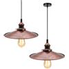 YSGUYILT 2 Pack Lampade a Sospensione Retro Ombrellone E27 - Materiale Metallo per Interno Stile Industriale Color Ruggine Diametro 26 cm Senza Lampadina