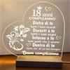 Generic Lampada led personalizzata, Luce notturna decorativa, Lampada notturna a led, base in legno e cavo usb. IDEA REGALO, MAMMA, Papà, NONNA,NONNI, (18 ANNI BUON COMPLEANNO)