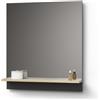 Livinity Specchio contenitore bagno Timavo, Antracite, 60 x 67 cm con ripiano