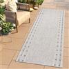 TAPISO Melissa - Tappeto passatoia in sisal, Tessuto Piatto, Grigio Chiaro, Nero, Quadrato, per Cucina, corridoio, Sala da Pranzo, Design Moderno, Certificato Öko-Tex 70 x 180 cm
