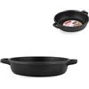Home Granchef Tegame Fus Antiaderente Ex/Chef 2 Manici Cm24 Pentole Cucina, Alluminio pressofuso, Nero, 24 cm