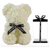 Générique Generico Orso in Rosa, Orso Fiorito Teddy, Romantico Orsetto Con Scatola Regalo Trasparente Per San Valentino, Anniversario, Festa Della Mamma, Fidanzata (F- Bianco)