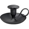 NKlaus candeliere a mano classico in ferro nero altezza 5cm per candele Ø2cm portacandele 10892