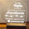 Generic Lampada led personalizzata, Luce notturna decorativa, Lampada notturna a led, base in legno e cavo usb. IDEA REGALO, MAMMA, Papà, NONNA,NONNI, (A MIA FIGLIA)