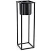 GICOS SRL Porta pianta piantana in metallo nero serie industrial 15 * 15 * 50 cm ACA-764936