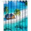 YNIOFU Tende Oscuranti per Interni Isolanti Termiche Casa in legno sull'isola tropicale dell'oceano, Maldive Tende Oscuranti Occhielli Moderne Coprenti per Camera da Letto e Soggiorno L 140X A 220cm x2
