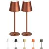 PALUPLUS 2 Lampade da Tavolo Led Senza Fili, Misura 11x11x37cm, Lampada Touch Dimmerabile, 3 Tonalità Bianco, Batteria 5200mHA Ricaricabile USB, Durata 12 ore, per Bar, Ristoranti -015M (Rame)