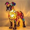 Generico Lampada A Forma Di Barboncino, Luce Notturna Da Tavolo Retrò A Forma Di Cane In Resina Colorata, Luce Notturna Artistica Della Serie Cane, Lampada Ambientale Con Scultura (Boxer Dog Sitting)