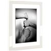 rahmengalerie24 Cornice Alice con passepartout e vetro acrilico | Colore bianco lucido | Dimensioni cornice 60x84 cm | Dimensioni immagine 45,7x60,9 cm