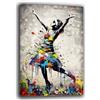 Printerland Quadro Moderno Banksy Bambina Ballo Danza Quadri moderni soggiorno da Parete XXL grande Stampa su tela Canvas Decorazione Murale muro Arredo Camera da letto Cucina (30x40 cm, 5)