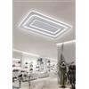 TEKHOME Plafoniera LED Rettangolare 123W, 9.840 lm, 3000K-4000K-6500K, Dimmerabile, CRI>80, Fascio 300°, IP20, Bianco, 102×62,5 cm, Modello C66-3C