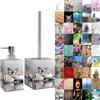 Sanilo Set di accessori per il bagno, dispenser di sapone e scopino WC, materiale di alta qualita, che attira l'attenzione in ogni bagno (Vanesa)