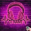 ASD Jewerly Nome personalizzato mucca Metal Sign, Microfono personalizzato e Cuffie Neon Sign Wall Art con luci a LED, Dj Name ha illuminato il segno principale, Music Room Music Studio Decor