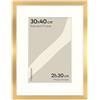 FRAMAI® Cornice portafoto 30 x 40 cm in Oro - con passepartout - Telaio in legno MDF, Plexi resistente alle rotture, ecologico, con sospensione e supporto - Formato verticale e orizzontale