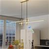 Lanekd Lampada a Sospensione Sala Tavolo da Pranzo LED Lampadario Cucina a sospensione Moderna Dimmerabile Salotto Plafoniera Altezza Regolabile Camera da Letto Ufficio Soggiorno con Telecomando L150cm Oro