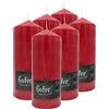 Hofer Candela Cera a Colonna Cilindrica Pilastro - Set di 6 Candele - 80 x 200 mm - Colore Rosso - Lunga Durata: 80 Ore - Antigoccia, No Fumo, Senza Odore - 2 Pacchi di 3 unità - Qualità EU