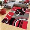 TAPISO Maya Tappeto Soggiorno Pelo Corto Design Moderno Motivo Astratto Geometrico Semicerchi tonalità Rosso Camera da Letto Cameretta Ufficio Salotto Oeko-Tex 200 x 200 cm