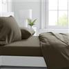 Corredocasa - Completo Lenzuola in Microfibra, Set Letto con Lenzuolo sotto, Lenzuolo sopra e Federe in Tinta Unita (Singolo Marrone)