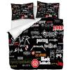 OliveSleep - Set copripiumino decorativo, motivo: rock n'roll, per letto matrimoniale, 3 pezzi, con 2 federe (Multi 27, matrimoniale)