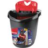 Vileda 4023103201415 UltraMax Power Secchio e strizzatore-157648, Plastica, Nero e Rosso, 37 x 28 x 28 cm