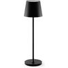 JOlight Lampada da tavolo LED a batteria ricaricabile, abajures nero in alluminio, interruttore touch, intensità luminosa dimmerabile