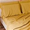 PETTI Artigiani Italiani - Set Lenzuola Cotone Piazza e Mezza Francese 4 Pezzi, Completo Letto con Lenzuolo Sopra, Lenzuolo Sotto con Angoli Elasticizzati e 2 Federe Lenzuola Giallo