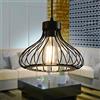 Mengjay Lampadario a sospensione vintage in metallo retrò E27 lampada a sospensione con triangolo geometrico, design industriale, lampada a sospensione per camera da letto, soggiorno, ristorante