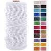 JeogYong Corda di Cotone Naturale Macrame, 4 Fili di Spesso Filato Corda di Macrame per Arazzi, Appendini per Piante, Artigianato Fai da Te, Decorazioni, Confezioni Regalo 3mm x 100m (Blanco)