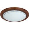 LED Universum Lampada da soffitto in legno scuro, rotonda, diametro 30 cm, in vetro satinato e vero legno con attacco E27, per lampadina o lampadina LED, lampada da soffitto, soggiorno, camera da
