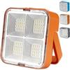LZTET Faro LED Ricaricabile,2400mah Portatile USB Faretto A Batteria con Pannello Solare,3 modalità,Lampada da Lavoro Ideale per Campeggio,Riparazione,Pesca(Color:Orange)