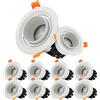 FAZRPIP Faretto da Incasso con Messa a Fuoco da 10 Pezzi Angolo del Fascio dello Zoom Regolabile 15/45/60 Gradi Faretto da Incasso a LED COB 3W, 5W, 7W, 10W, 12W, 15W Faretto da soffitto a LED