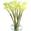 cn-Knight 10pcs di Gigli di Calla Artificiali, Fiori Artificiali con Stelo Lungo 67cm, Gigli di Calla Realistici per Bouquet da Sposa, Decorazioni per la Casa,Verde