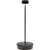 Zafferano, Swap Pro, Lampada da Tavolo Ricaricabile e Senza Fili con Controllo Touch, Adatta per Salotto ed Esterni, Dimmer a Step, 2200-3000 K, Altezza 29 cm, Colore Nero