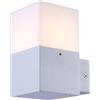 VR VETRINEINRETE Vetrineinrete® Applique a muro per esterno lampada da parete in alluminio attacco E27 per facciata terrazzo balcone IP44 (Bianco)