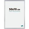 yd. Your Decoration - Cornice 50x70 cm - Argento Lucido - Cornice Decorativa Parete in Legno con Vetro in acryl - Antiriflesso - Catania