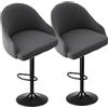 MSNCS Coprisedie Girevoli Bar Alto Schienale Foderato Elasticizzate Moderne Curve per Sgabello da Cucina (Color 1, 2pcs)