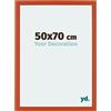 yd. Your Decoration - Cornice 50x70 cm - Arancione - Decorativa Parete in Legno con Vetro in acryl - Antiriflesso - 50x70 Cornice - Mura