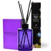 RAPTUS Priscilla Diffusore Ambiente 300 ml - Profumatore Casa all'Uva Fragola con Bastoncini in Legno | Fragranza Dolce Fruttata e Intensa | Bottiglia in Vetro Viola Decorativa