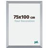 yd. Your Decoration - Cornice 75x100 cm - Argento Lucido - Decorativa Parete in Legno con Vetro in acryl - Antiriflesso - 75x100 Cornice - Catania