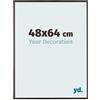 yd. Your Decoration - Cornice 48x64 cm - Antracite - Decorativa Parete in Plastica con Vetro in acryl - Antiriflesso - 48x64 Cornice - Evry