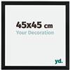 yd. Your Decoration - Cornice 45x45 cm - Nero Opaco - Decorativa Parete in Legno con Vetro in acryl - Antiriflesso - 45x45 Cornice - Catania